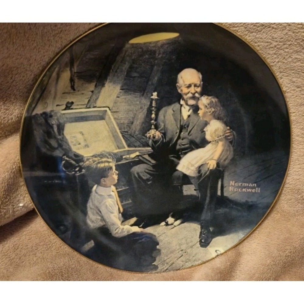 Norman Rockwell "Grandpa's Treasure Chest" Knowles Collector Plate
